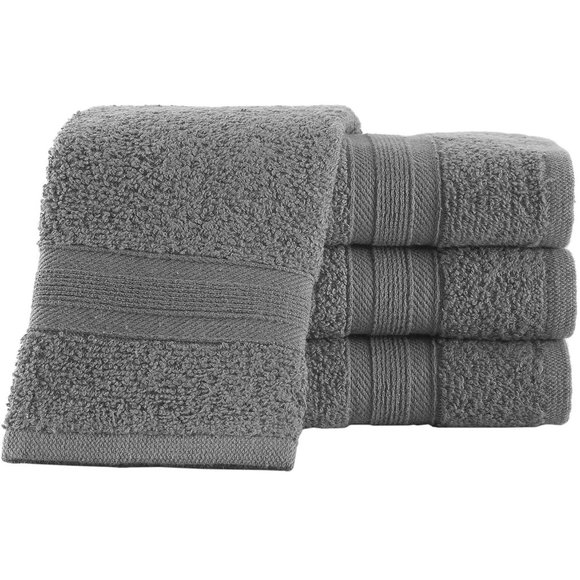 Other - New 4 Pieces Grey Washcloths Quick-Dry, Highly Absorbent , Soft Feel Face Towels